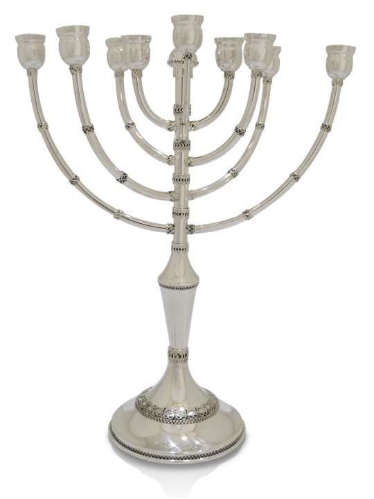 Menorah et canette cinétiques de Hanoukka en argent à double usage, cadeaux de Hanoukka,