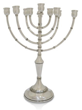 Dual Purpose Silver Kinetic Hanukkah Menorah & Can , Hanukkah Gifts ,