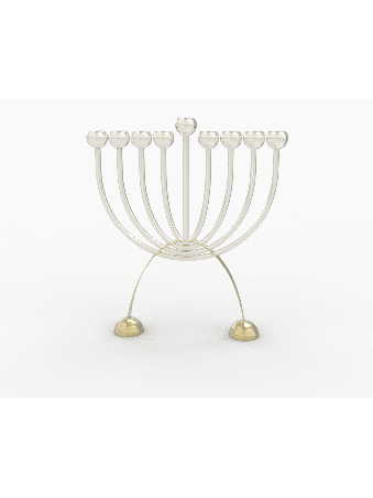 Base de dôme moderne Hanukkah Menorah en argent et, Hanukkah moderne M
