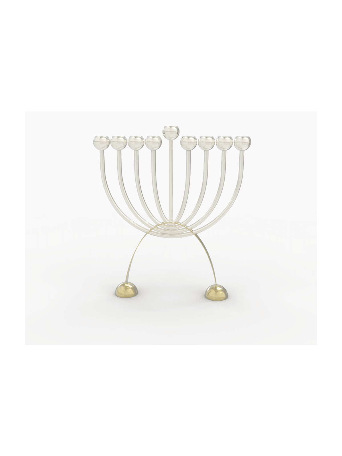 Base de dôme moderne Hanukkah Menorah en argent et, Hanukkah moderne M