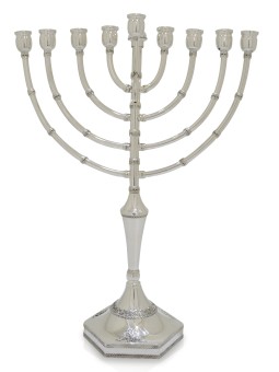 Menorah en argent cinétique avec décorations en filigrane, cadeaux de Hanoukka, est