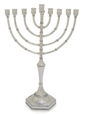 Menorah en argent cinétique avec décorations en filigrane, cadeaux de Hanoukka, est