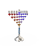Menorah colorée émaillée à deux faces, menorahs modernes de Hanoukka, Israël