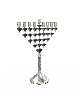 Two-Sided Enameled Colorful Menorah , Modern Hanukkah Menorahs , Israe