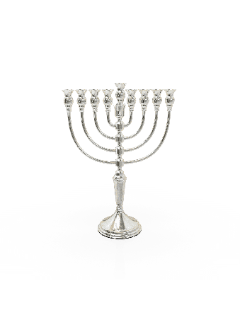 Menorah en argent sterling avec élément de décoration de couronne, cadeaux de Hanoukka,