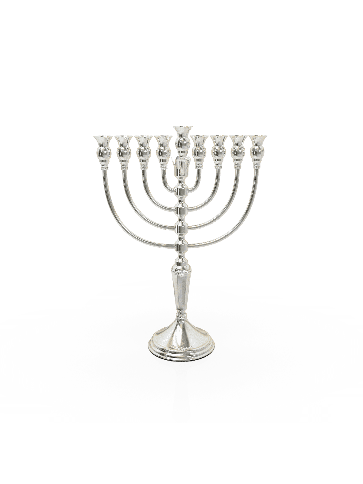 Menorah en argent sterling avec élément de décoration de couronne, cadeaux de Hanoukka,