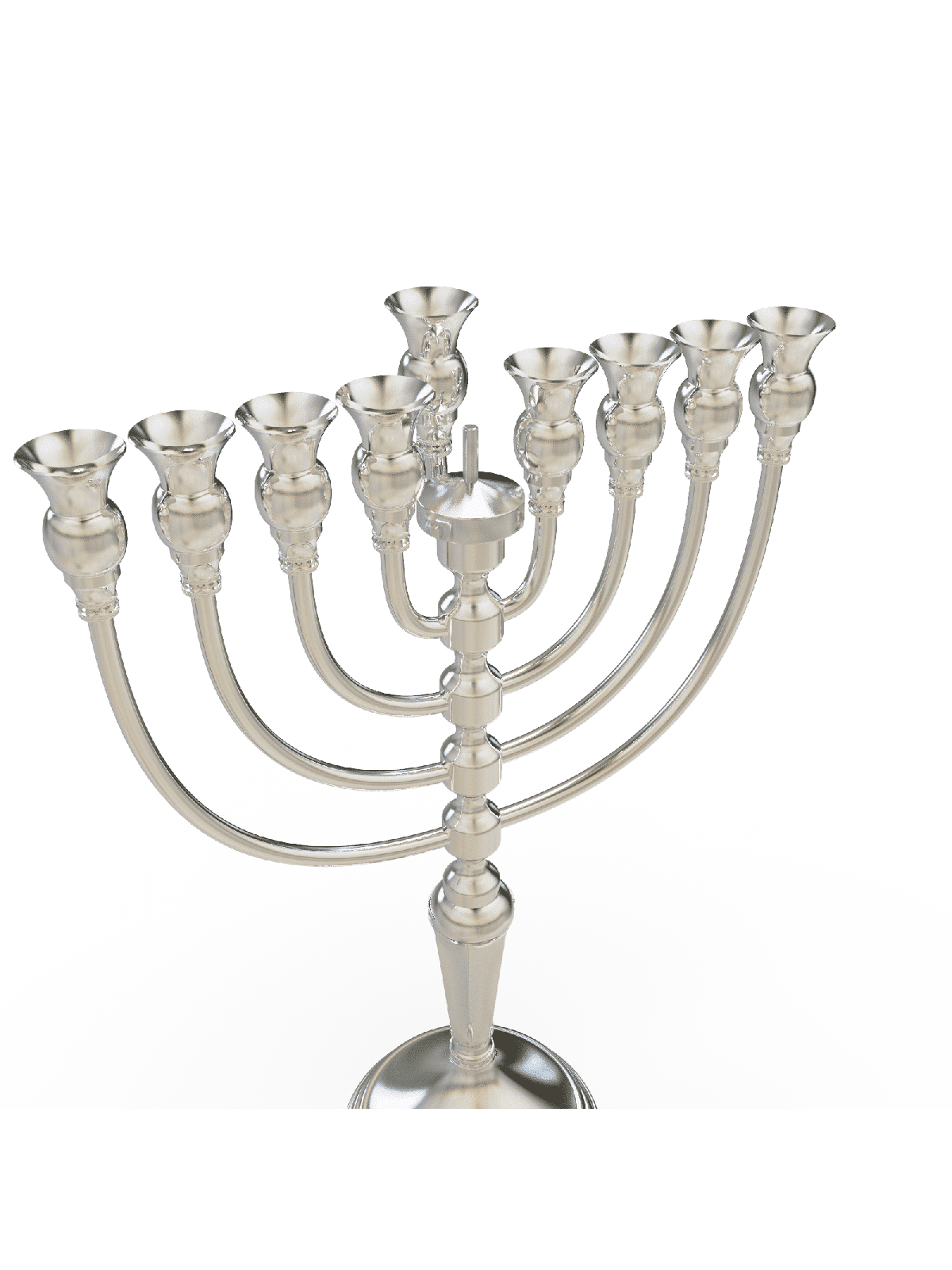 Sterling Silver Menorah with Crown Decoration Elem , Hanukkah Gifts ,