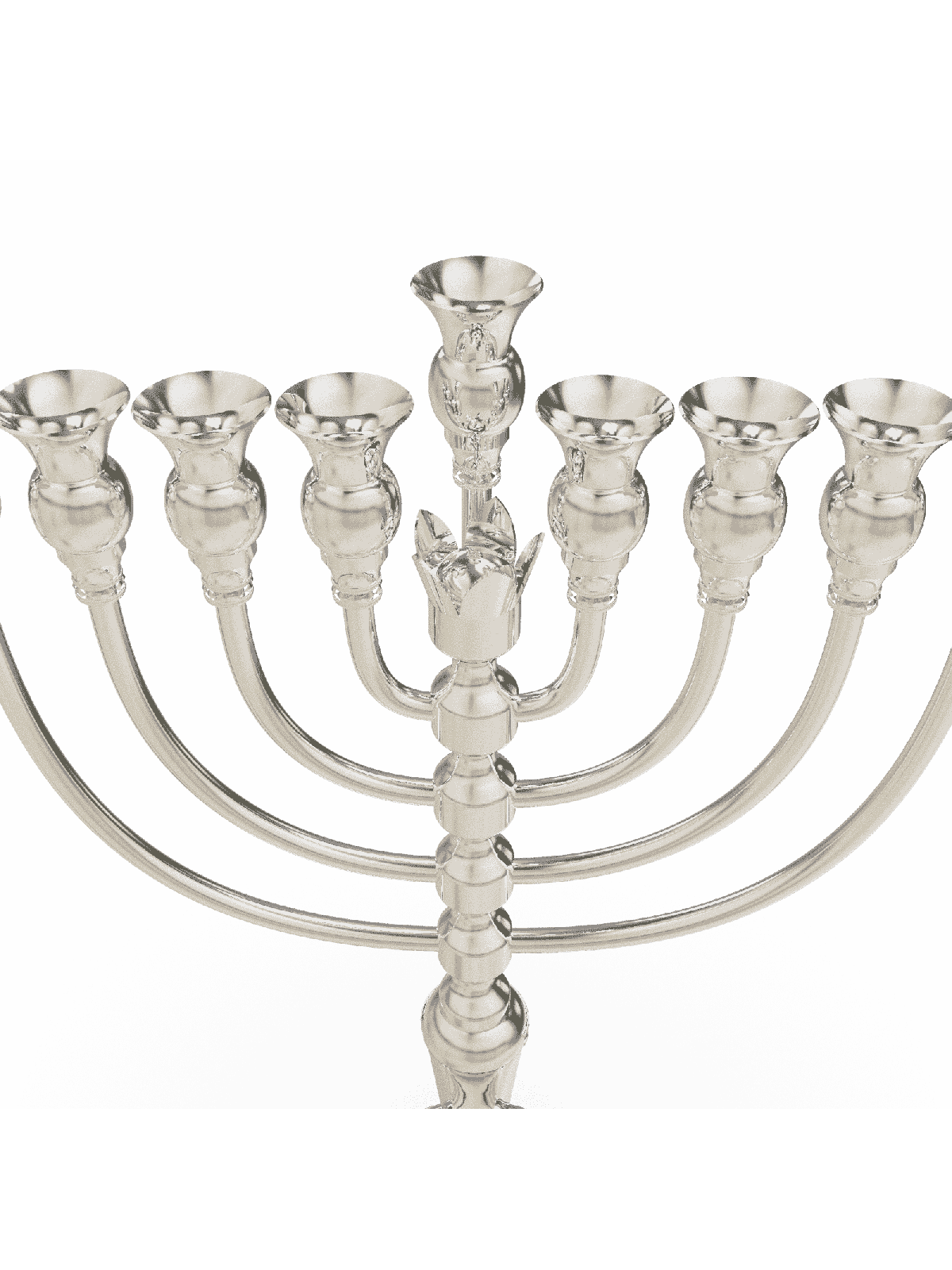 Sterling Silver Menorah with Crown Decoration Elem , Hanukkah Gifts ,