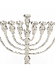 Sterling Silver Menorah with Crown Decoration Elem , Hanukkah Gifts ,