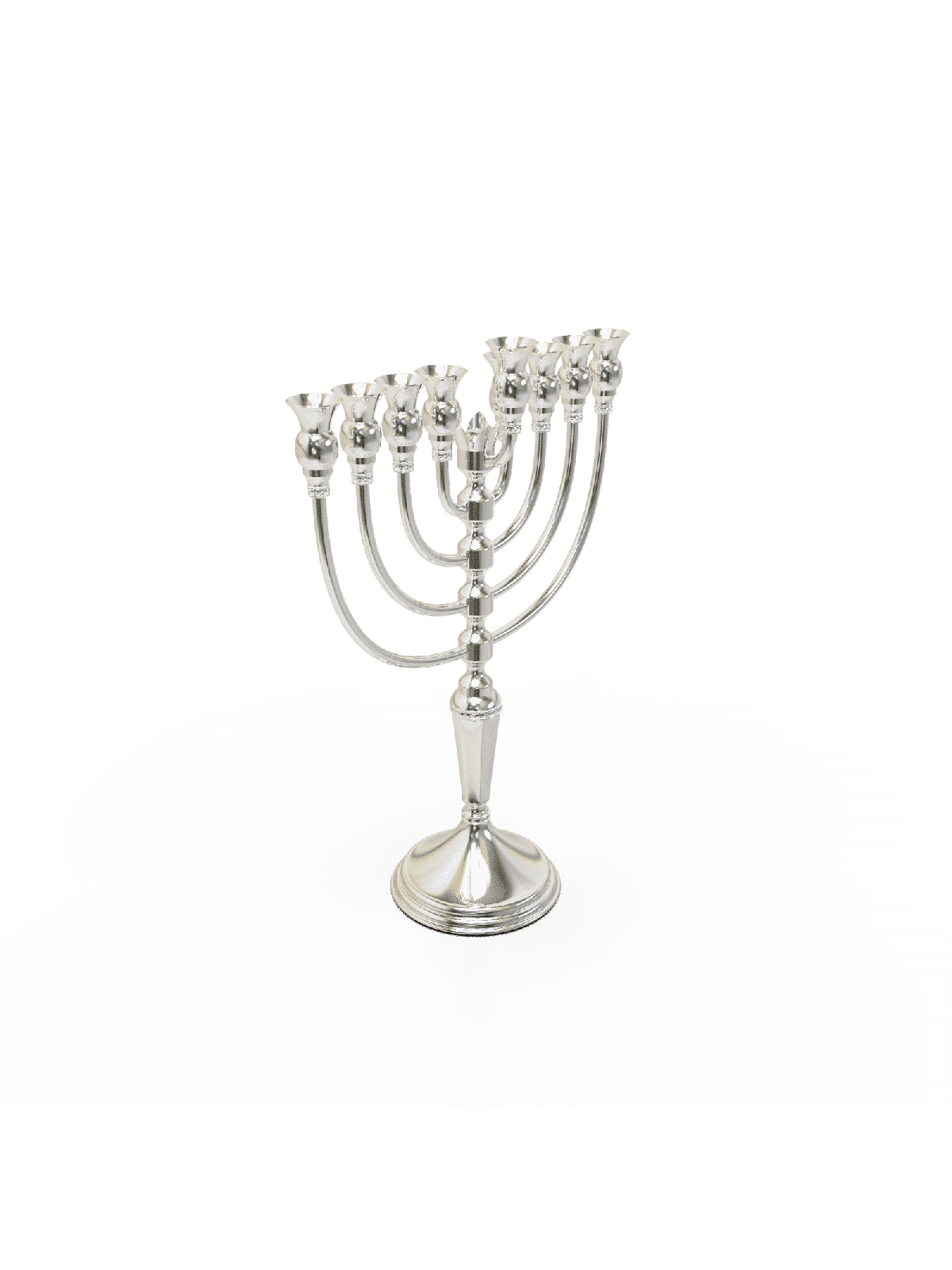 Menorah en argent sterling avec élément de décoration de couronne, cadeaux de Hanoukka,