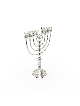 Menorah en argent sterling avec élément de décoration de couronne, cadeaux de Hanoukka,