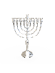 Menorah en argent sterling avec élément de décoration de couronne, cadeaux de Hanoukka,