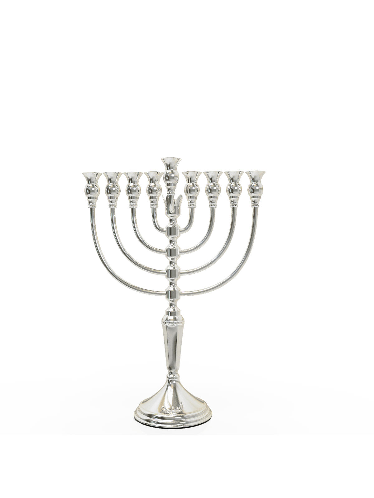 Sterling Silver Menorah with Crown Decoration Elem , Hanukkah Gifts ,