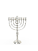 Menorah en argent sterling avec élément de décoration de couronne, cadeaux de Hanoukka,