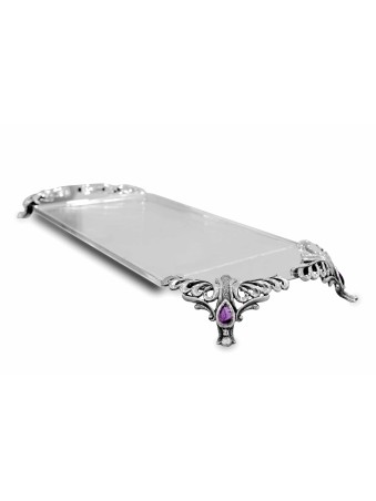 Plateau en argent sterling unique en son genre avec am naturel, cadeaux Tu B'Av, I