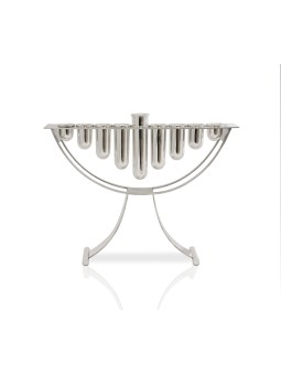 Silver Modern Menorah in Contemporary Style , Modern Hanukkah Menorahs