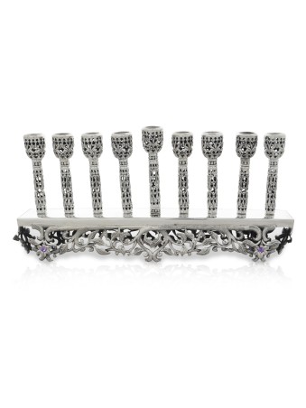 Sterling Silver Stunning Antique Filigree Menorah , Hanukkah Gifts , I