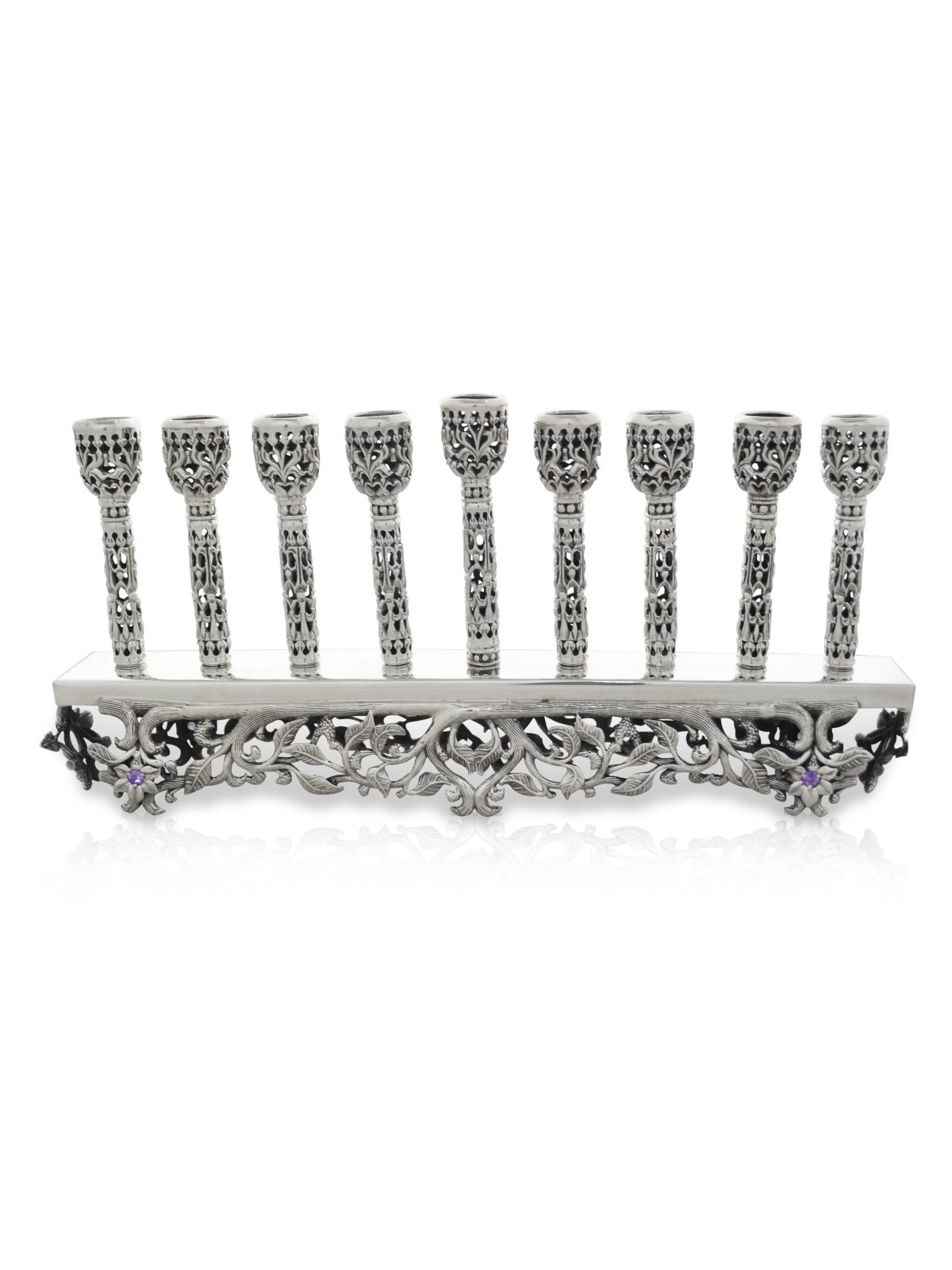 Sterling Silver Stunning Antique Filigree Menorah , Hanukkah Gifts , I