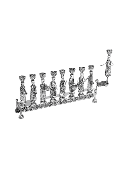 Beau et grand argent sterling Klezmer Hanukk , Cadeaux Tu B'Av , I