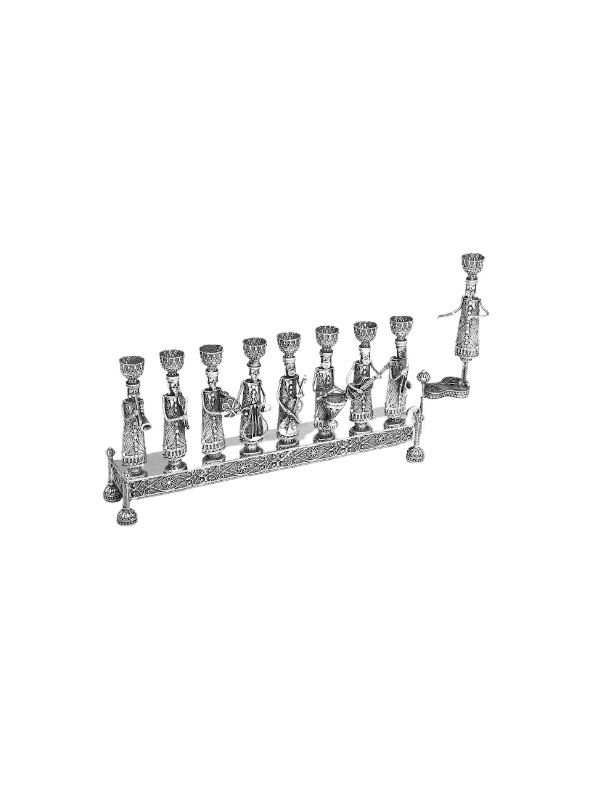 Beautiful and Large Sterling Silver Klezmer Hanukk , Tu B'Av Gifts , I