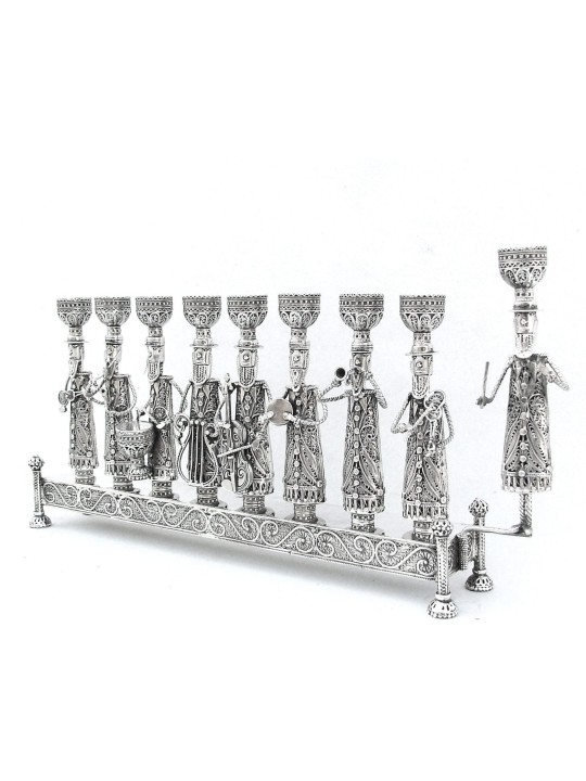 Beautiful and Large Sterling Silver Klezmer Hanukk , Tu B'Av Gifts , I