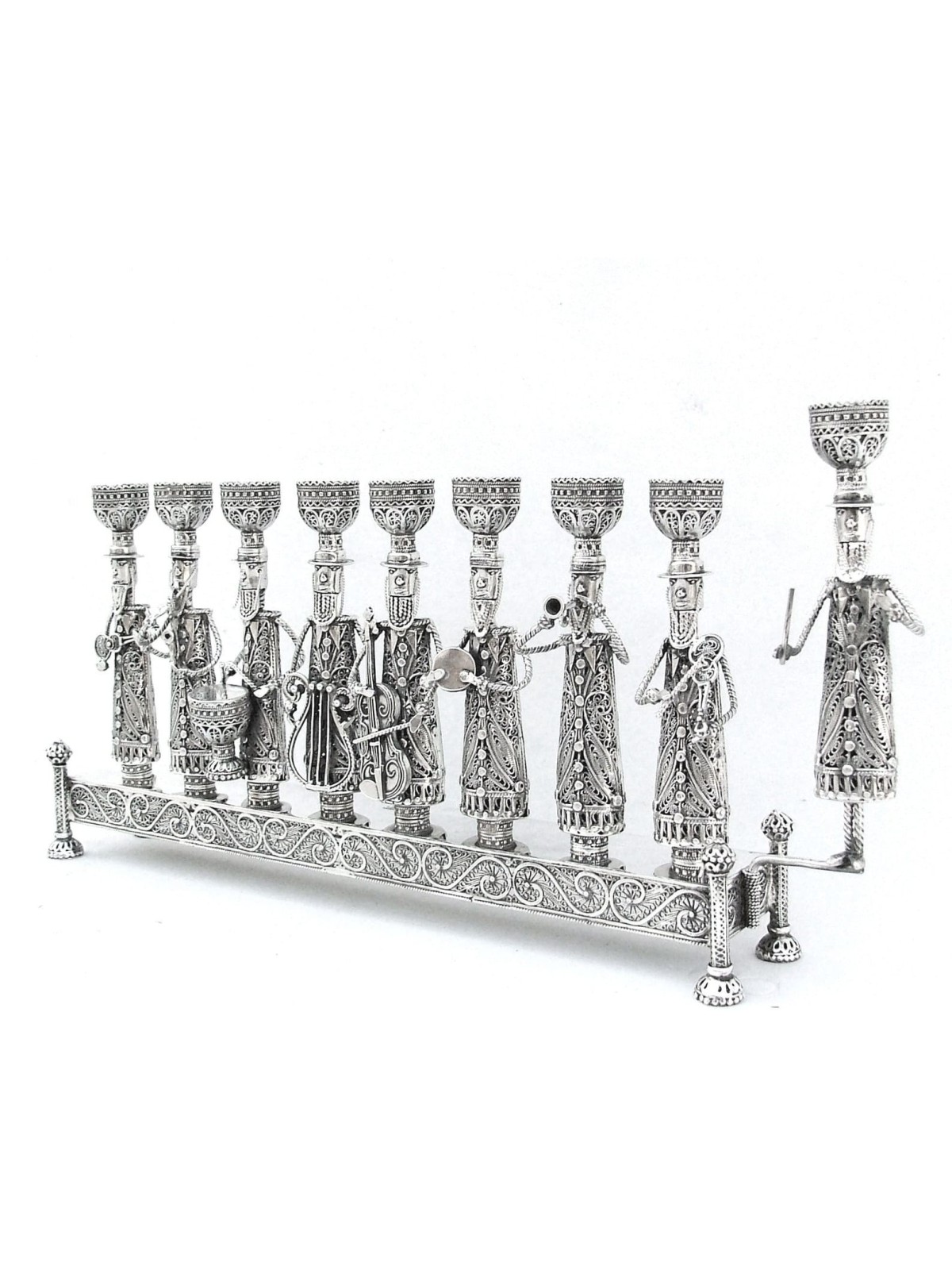 Beautiful and Large Sterling Silver Klezmer Hanukk , Tu B'Av Gifts , I