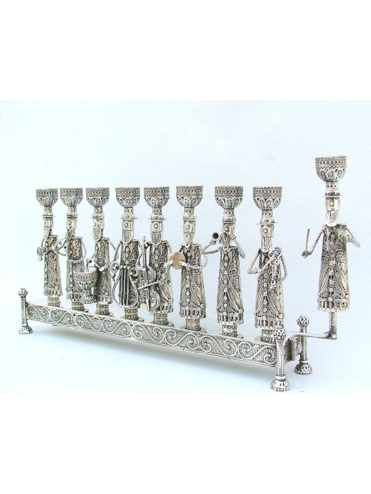 Beautiful and Large Sterling Silver Klezmer Hanukk , Tu B'Av Gifts , I