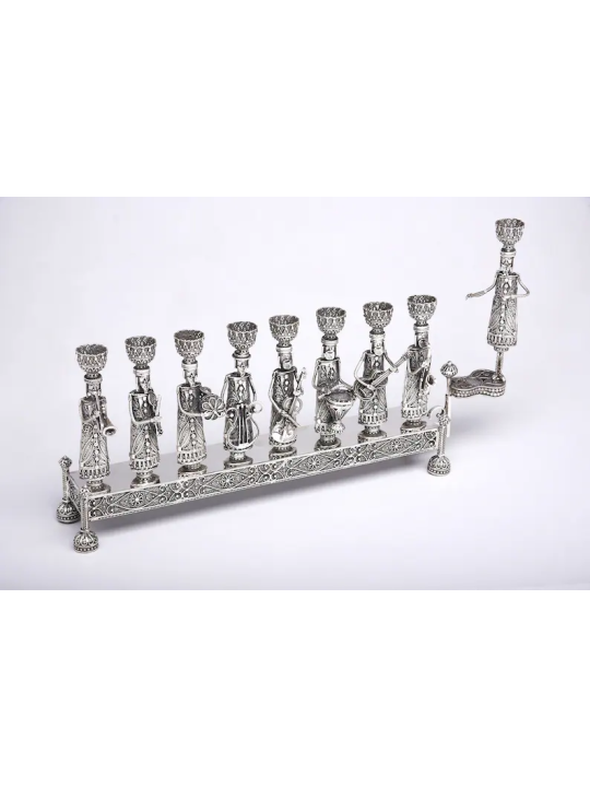 Beau et grand argent sterling Klezmer Hanukk , Cadeaux Tu B'Av , I