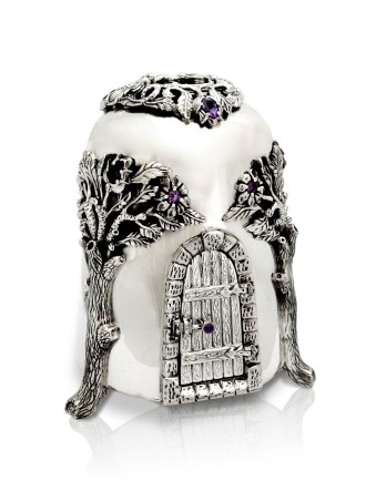 Boîte de charité en forme de maison, pierres d'améthyste, boîtes de Tzedakah, Ju israélien