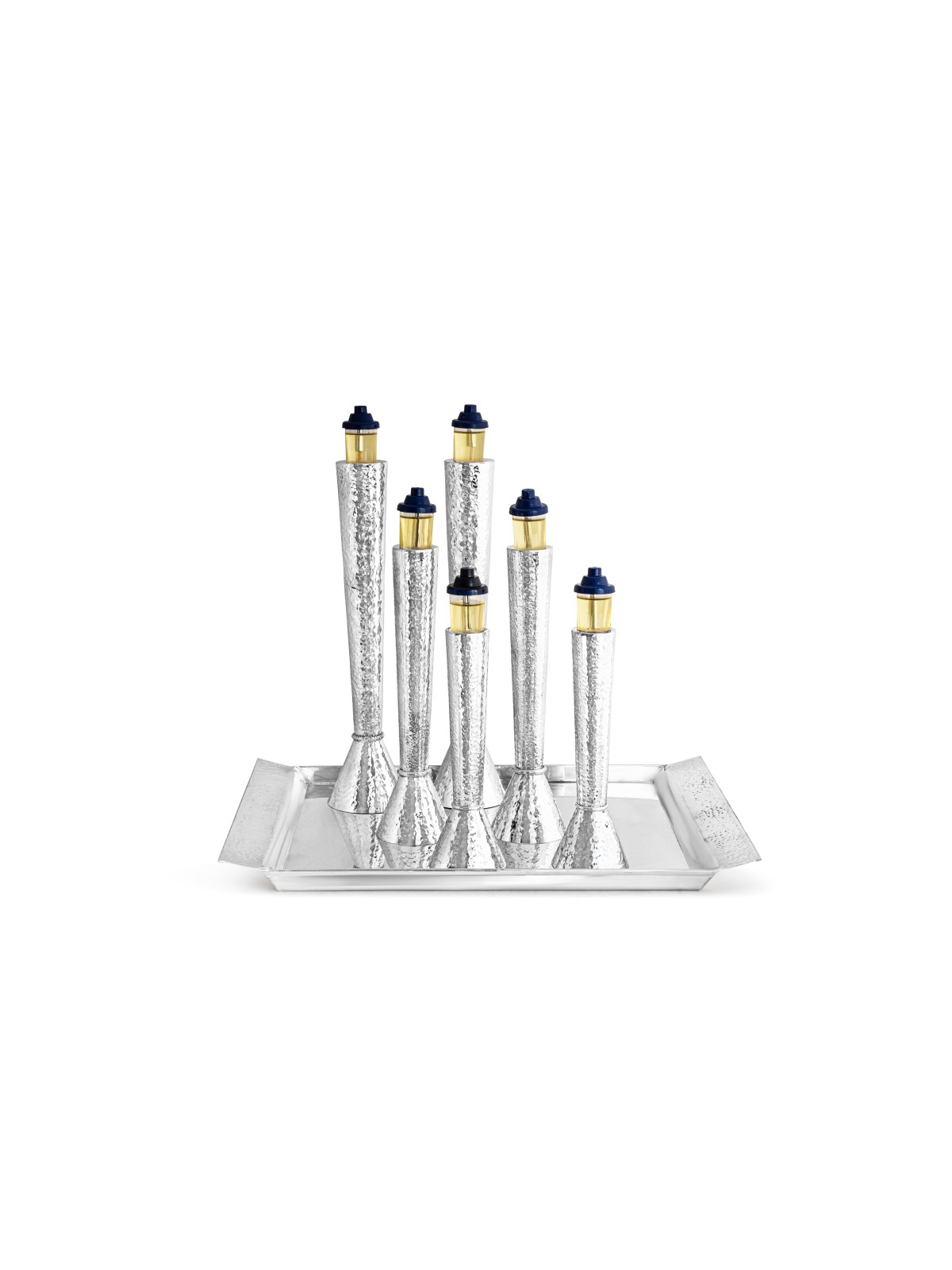 Plateau de bougeoirs lisses en argent sterling avec Hamm, cadeaux Tu B'Av, I