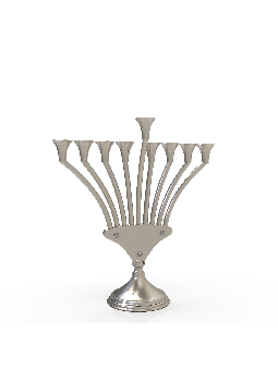 Hanukkah en argent sterling superbe en forme de V moderne, Hanukkah moderne M