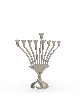 Hanukkah en argent sterling superbe en forme de V moderne, Hanukkah moderne M