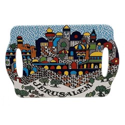 Ceramic Serving Tray with Jerusalem View in Col... | House Decorations