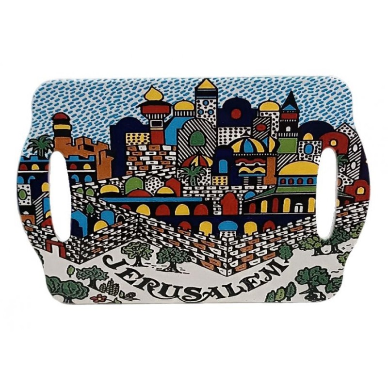 Ceramic Serving Tray with Jerusalem View in Col... | House Decorations