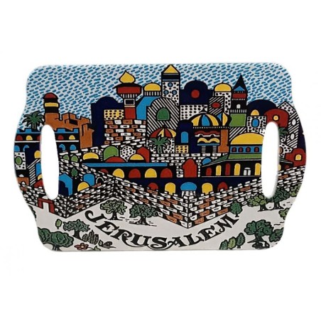 Ceramic Serving Tray with Jerusalem View in Col... | House Decorations