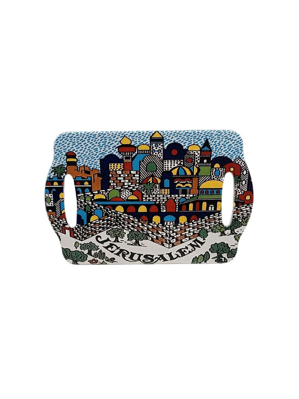 Ceramic Serving Tray with Jerusalem View in Col... | House Decorations