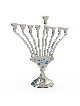 חנוכייה מהממת בצורת V מודרנית עם עברית ברכה , חנוכה מודרנית מ