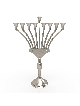 Menorah with Curved Arms and Open Shaped Candlehol , Modern Hanukkah M