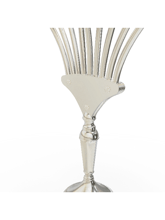 Menorah with Curved Arms and Open Shaped Candlehol , Modern Hanukkah M