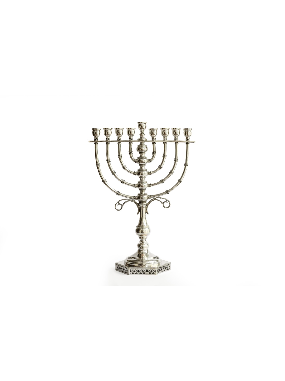 Grand filigrane Hanukkah Menorah 925 Sterling Silve , Cadeaux Hanukkah ,