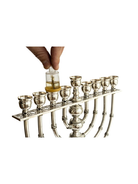 חנוכיית חנוכה פיליגרן גדולה 925 כסף סטרלינג , מתנות לחנוכה ,