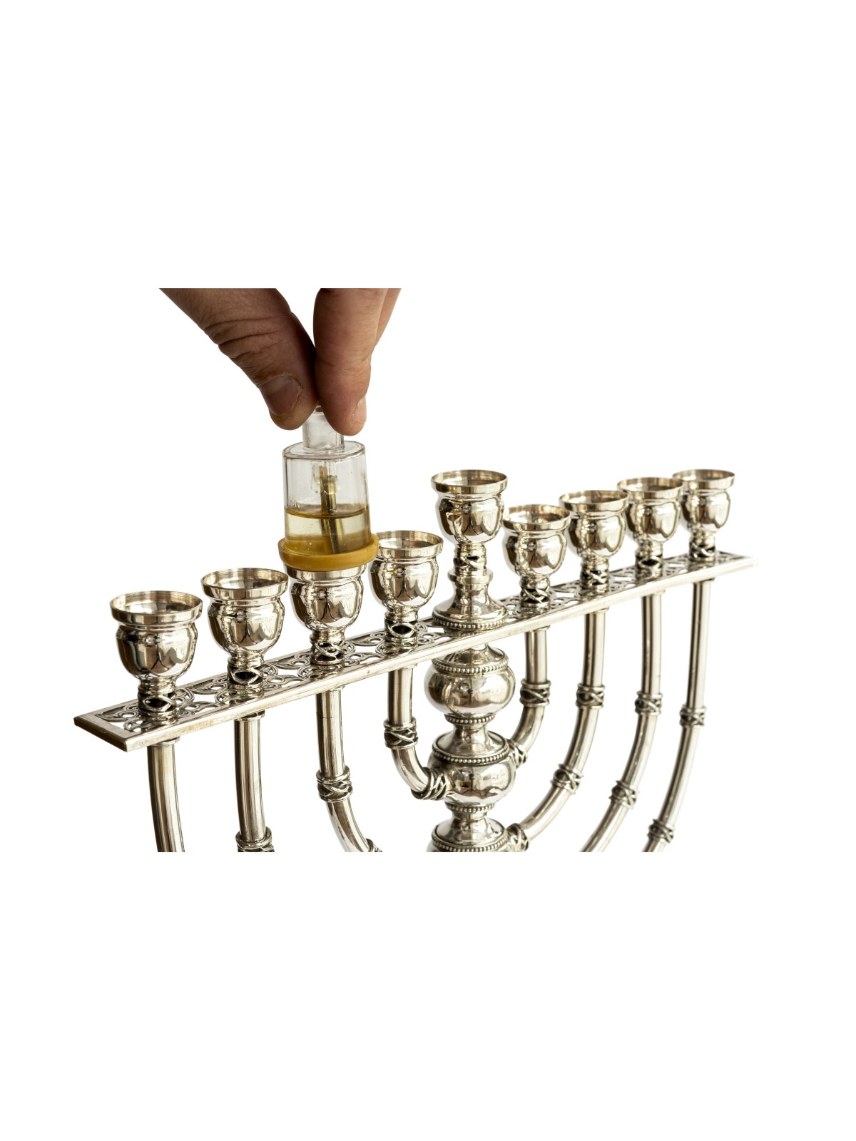 חנוכיית חנוכה פיליגרן גדולה 925 כסף סטרלינג , מתנות לחנוכה ,