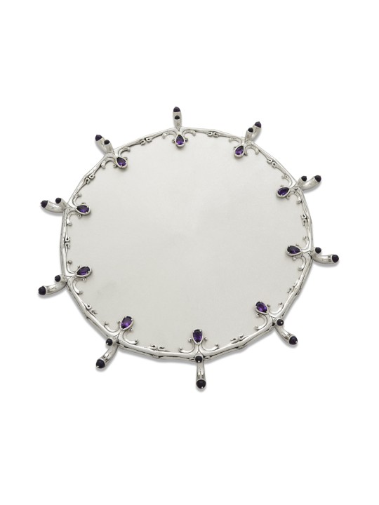 Plateau unique en améthyste en argent sterling Royal 925, cadeaux Tu B'Av, Israël