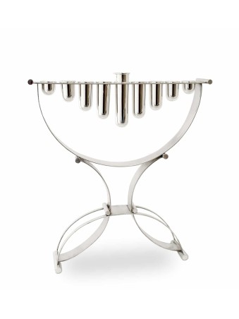 Menorah contemporaine extraordinaire en argent sterling, Hanukkah moderne M