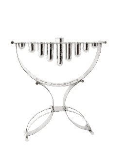 One of a Kind Contemporary Sterling Silver Menorah , Modern Hanukkah M