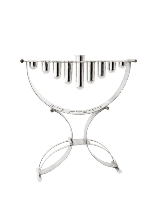 One of a Kind Contemporary Sterling Silver Menorah , Modern Hanukkah M