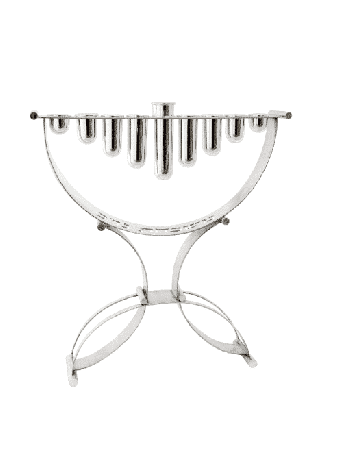 One of a Kind Contemporary Sterling Silver Menorah , Modern Hanukkah M