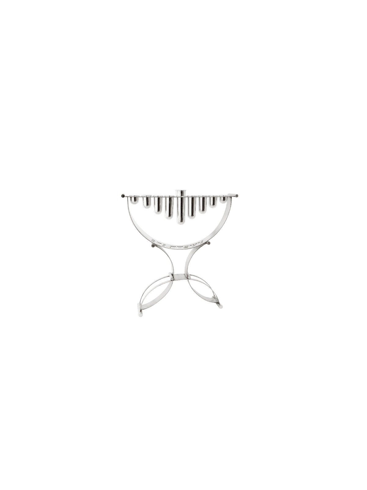 One of a Kind Contemporary Sterling Silver Menorah , Modern Hanukkah M