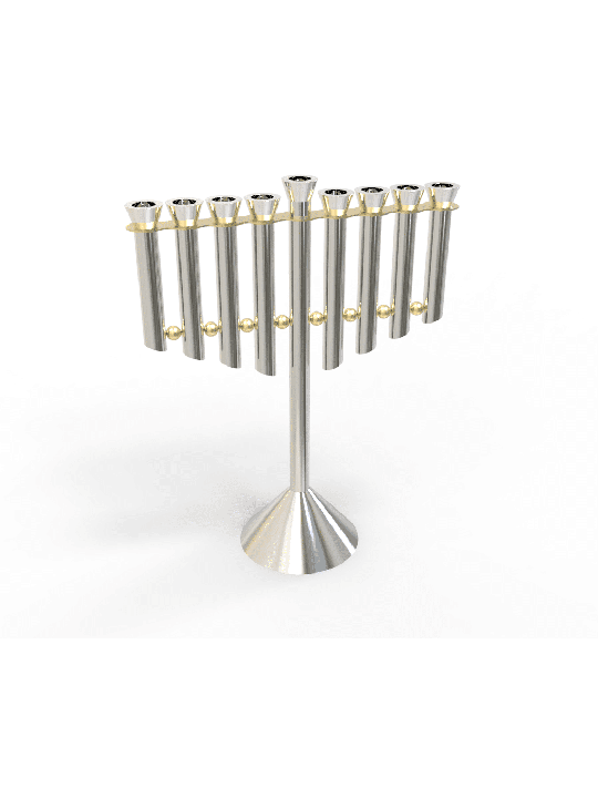Menorah Chabad unique et grande de Silver and Go, Hanukkah moderne M