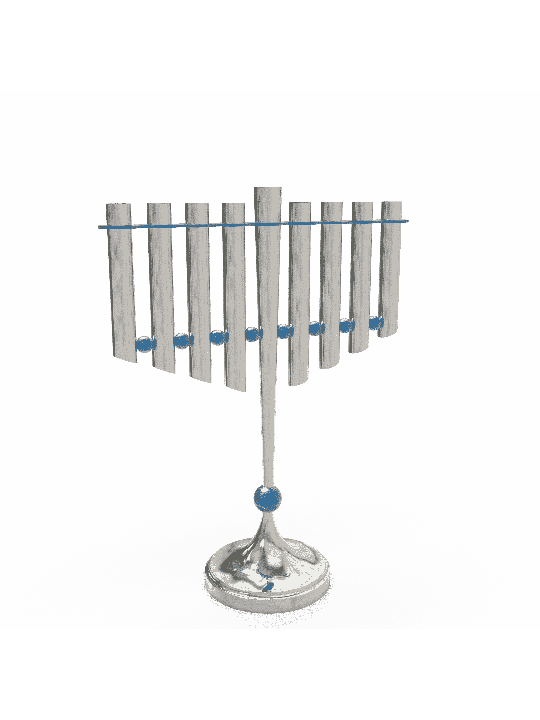 Large Menorah with Brass Balls , Jewish Wedding Gifts , Israeli Judaic
